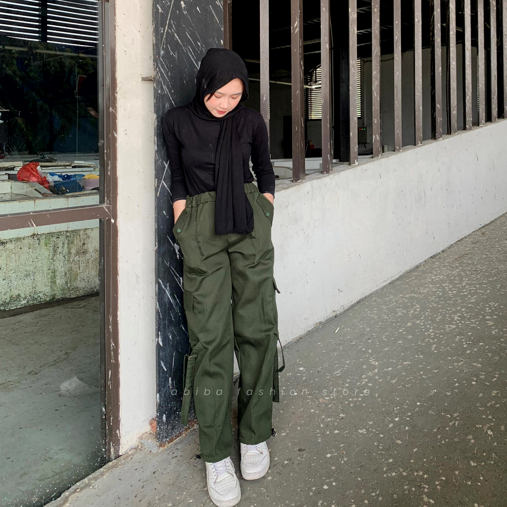 Outfit Celana Jogger Wanita Outfit Jogger Pants Hijab Abiba Cargo