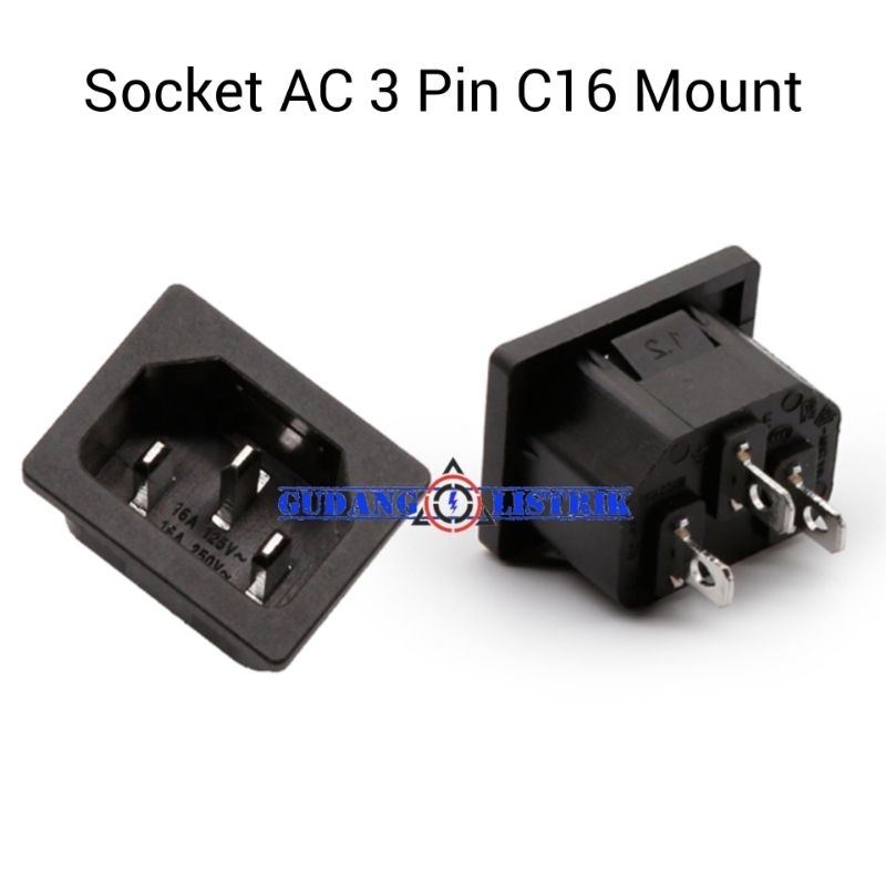 3 Pin C16 Male Mount AC Socket Check PSU Power Outlet Copper | Shopee ...