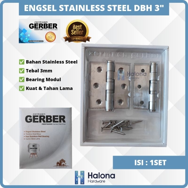 Dbh 3" GERBER STAINLESS STEEL HINGES Door HINGES Home HINGES