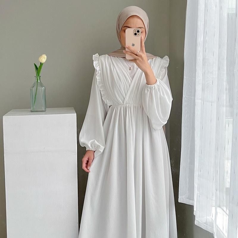 Farida Dress Latest Eid Gamis Women's Gamis White Gamis Korean Style ...