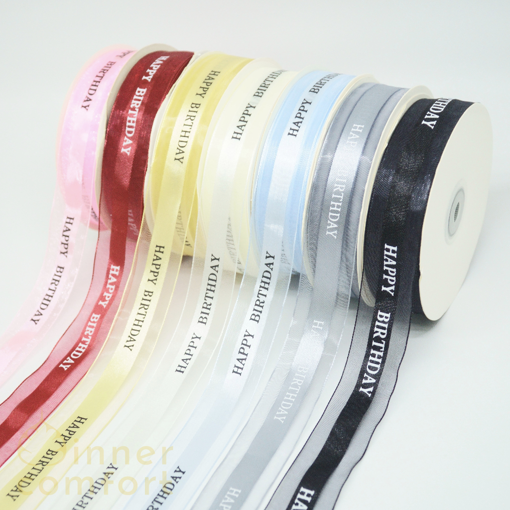 Happy Birthday Best Wishes Siffon Satin Ribbon 2.5 cm / 1 inch Per 1 ...