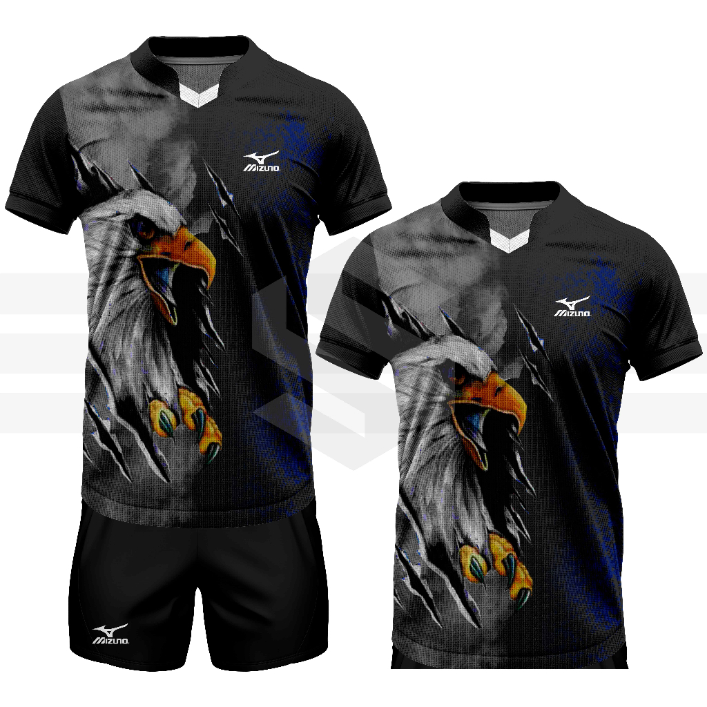 Mizuno Volleyball Jersey Futsal Jersey Futsal Shirt Soccer Shirt Badminton Sports Top MZ ELANG Blue Shopee Malaysia