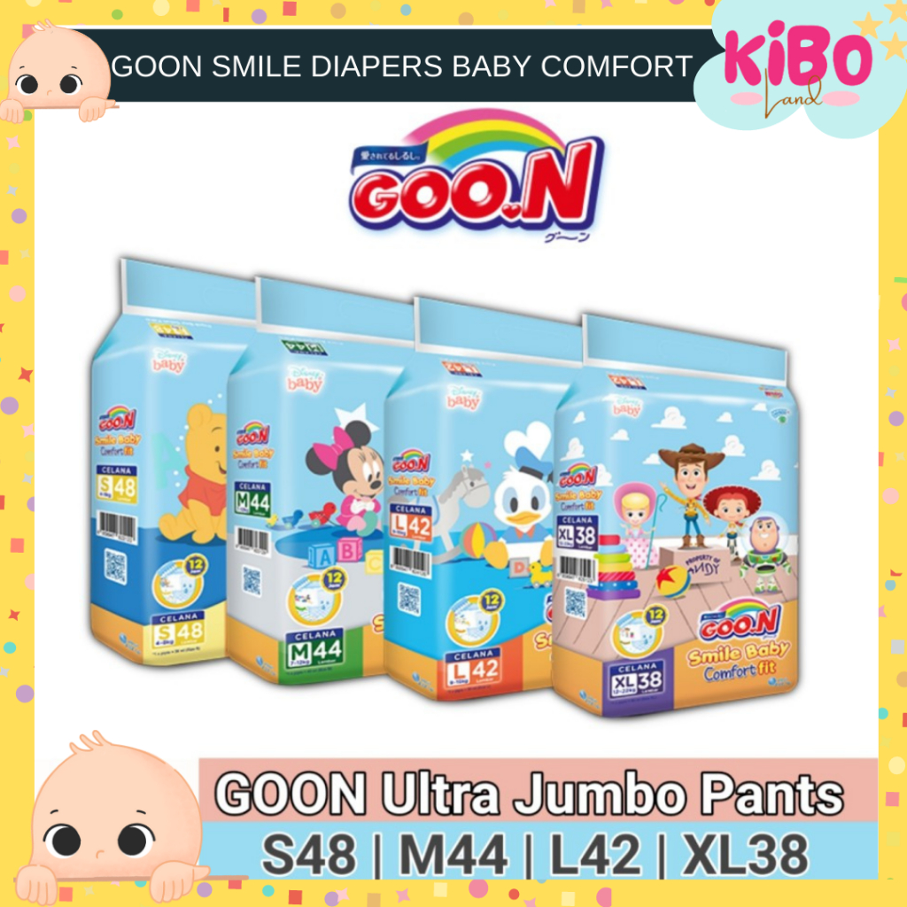 Goon Diapers Smile Baby Comfort GOO.N Baby Diaper Fit Body Not Bulging