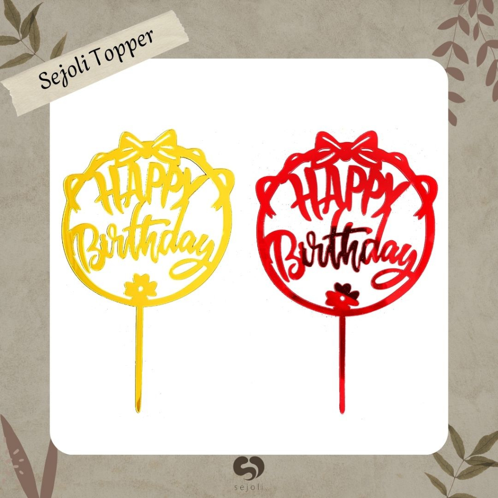 Cake Decoration/Acrylic Cake Topper/Acrylic HBD Round Ribbon | Shopee ...