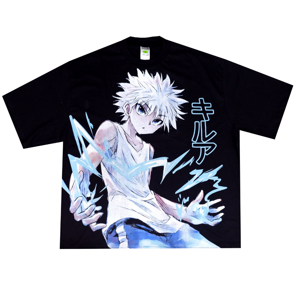 Killua ZOLDYCK HUNTER X HUNTER ANIME MANGA BLACK KAOS OVERSIZE | Shopee