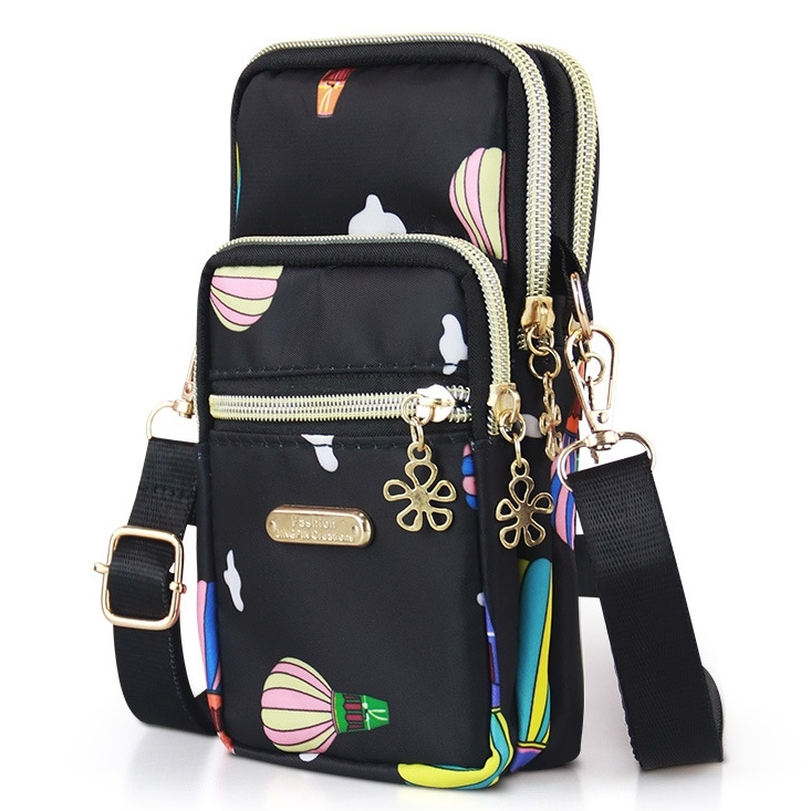 HP HITAM Women's SLING Wallet Money POCKET 3-zipper Card Waterproof ...