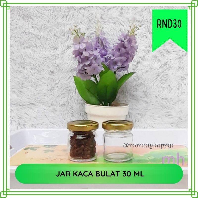 (6Pcs) Mini Jar Pot/30Ml Round Glass Bottle - Gold Cap | Shopee Malaysia