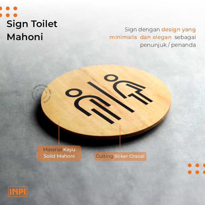 INPI HOUSE Signage Restroom, Toilet - Toilet Sign Board - Round Shape ...