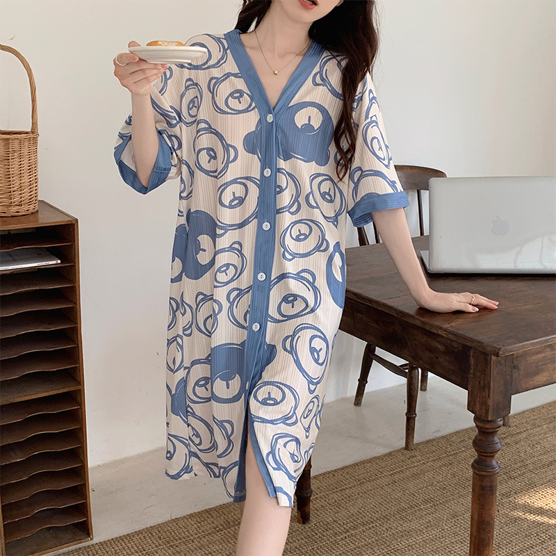 Button Import Negligee Friendly Pregnant Negligee Pregnant Casual Negligee Shopee Malaysia 