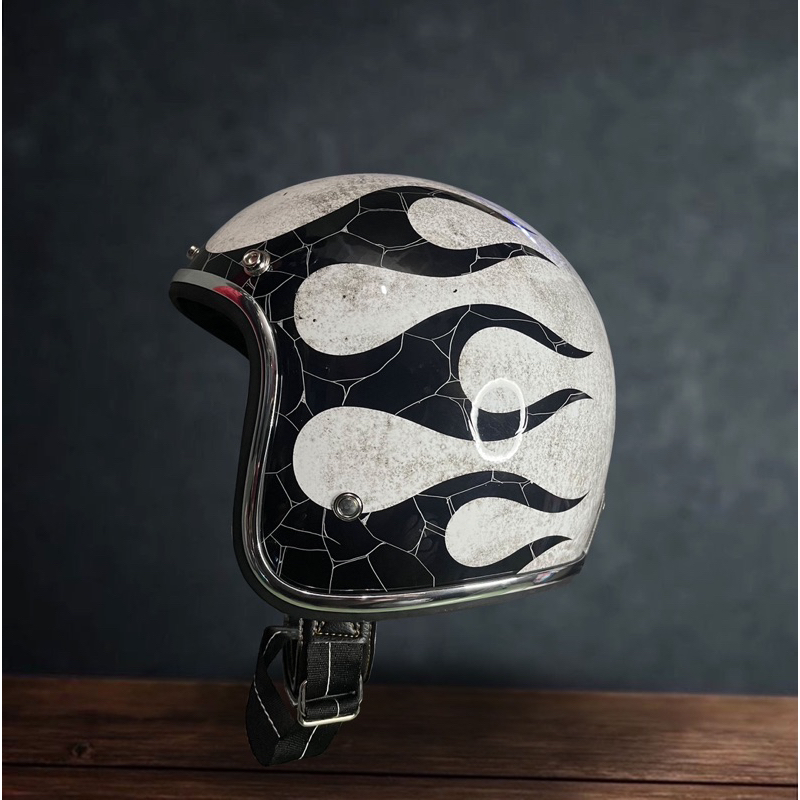 Slimhead 500TX Patina Flame Chopper bobber Helmet Shopee Malaysia