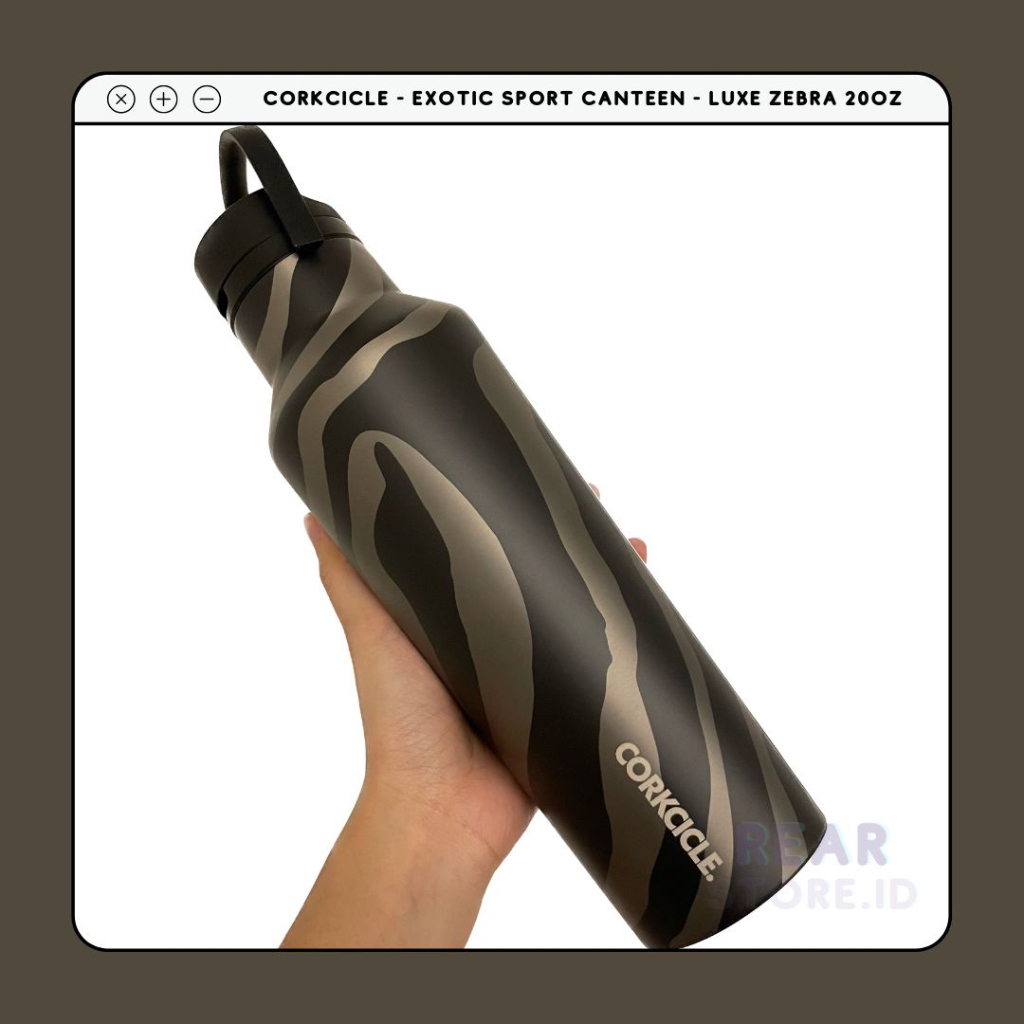 [Ready Corkcicle. Exotic Sport Canteen Luxe Zebra 20oz (minor defect