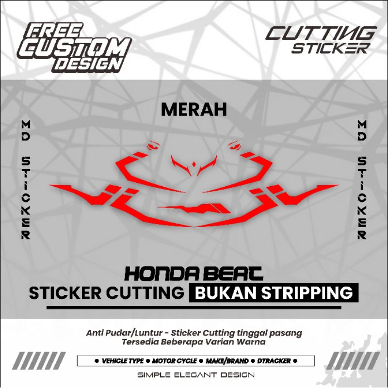 Sticker CUTTING HONDA BEAT DELUXE SUKUNA 2020 2021 2022 2023 Stay ...