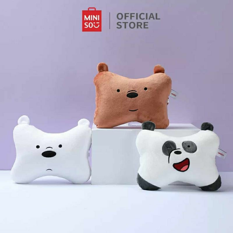 Miniso Official We Bare Bears Fruit Pillow Car Neck Pillow Bone Pillow