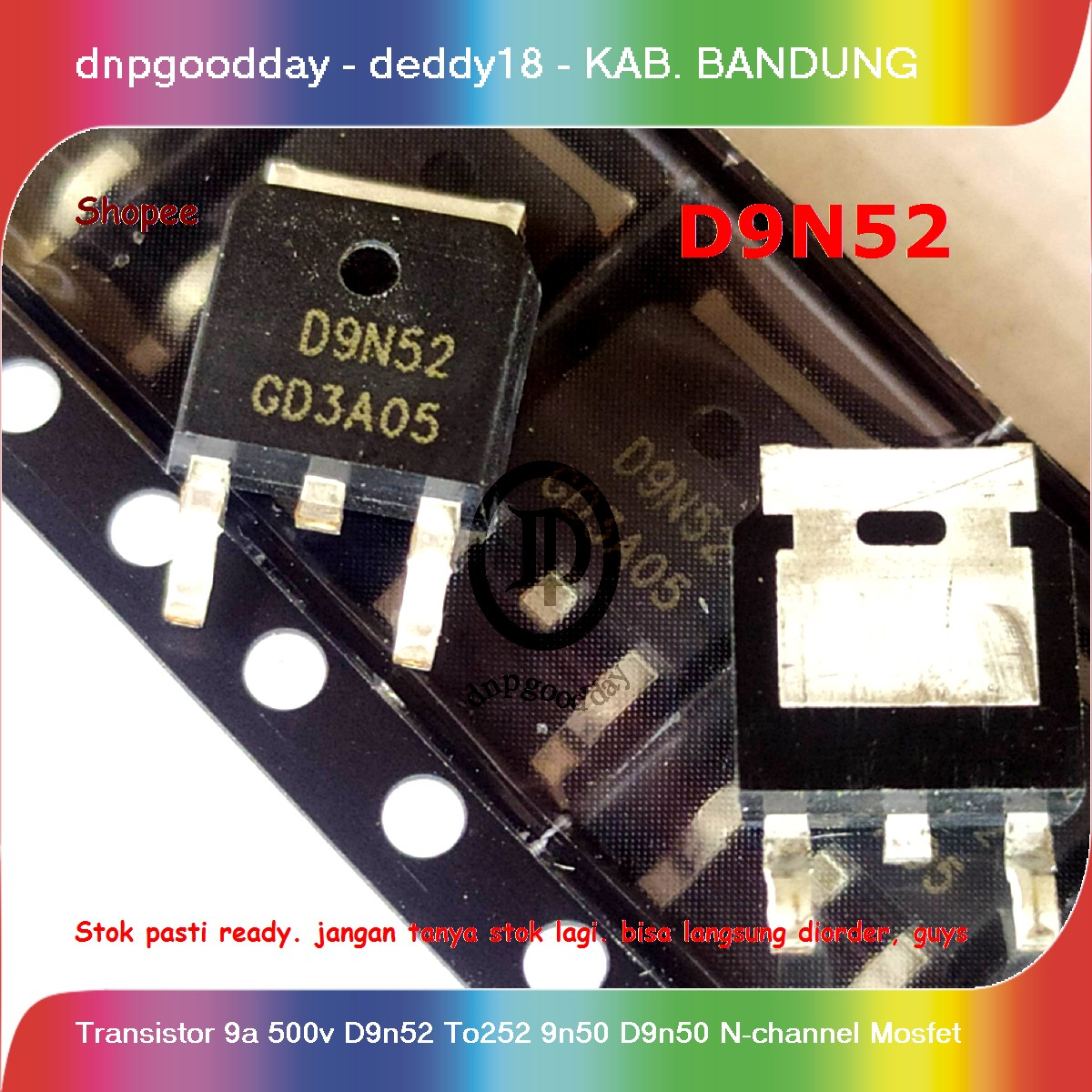 Transistor 9a 500v D9n52 To252 9n50 D9n50 N-channel Mosfet | Shopee ...