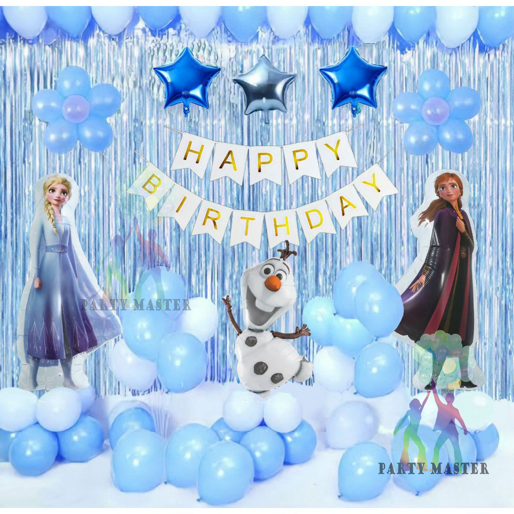 Frozen Theme Decoration Package elsa anna olaf Birthday Balloons Happy ...