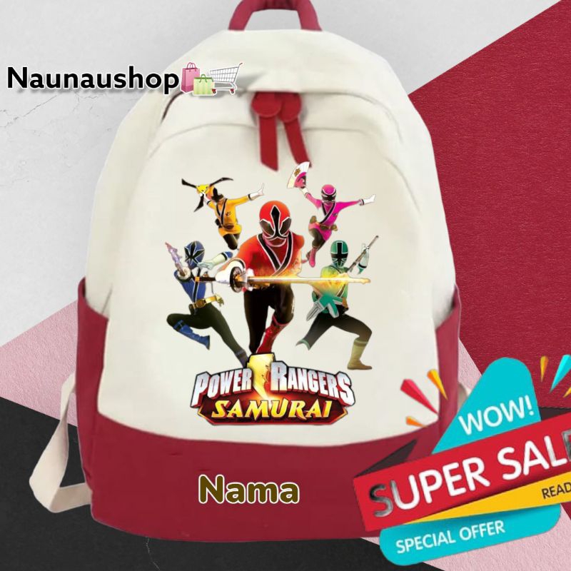 Power RANGERS Boys School Backpack (free Name) | Shopee Malaysia