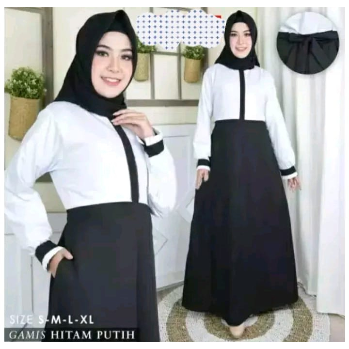 HITAM PUTIH Black And White Robes/Office Work Robes/PNS Robes/TOYOBO