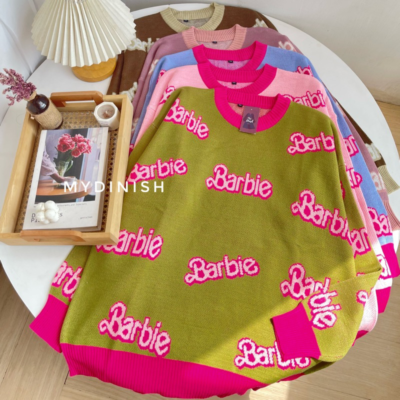 Barbie Daren Blouse Womens Knitted Top With Barbie Motif Shopee