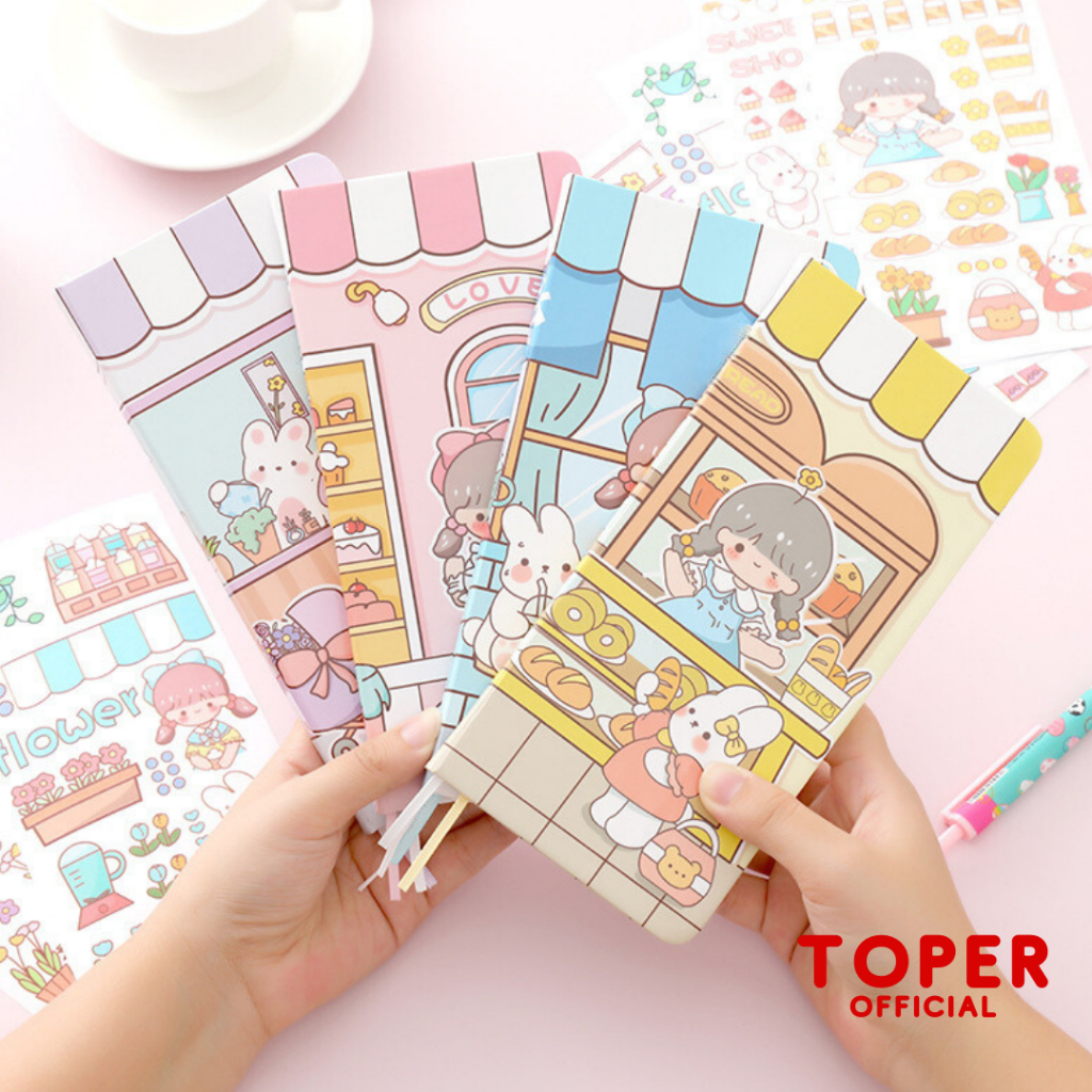 Notebook Weeks Grid Full Color Free Sticker Paper Book Journal Cute ...