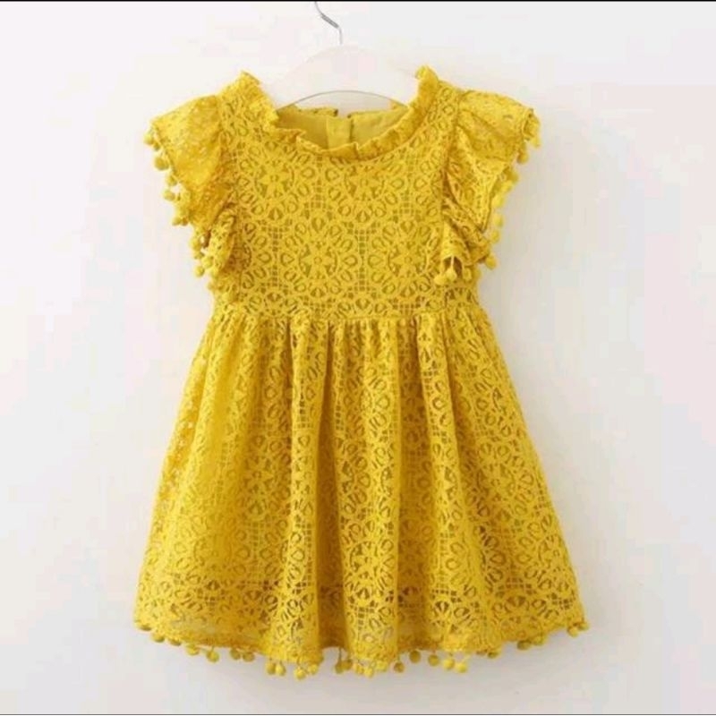 Tifannie dress korea ready Yellow Color Shopee Malaysia