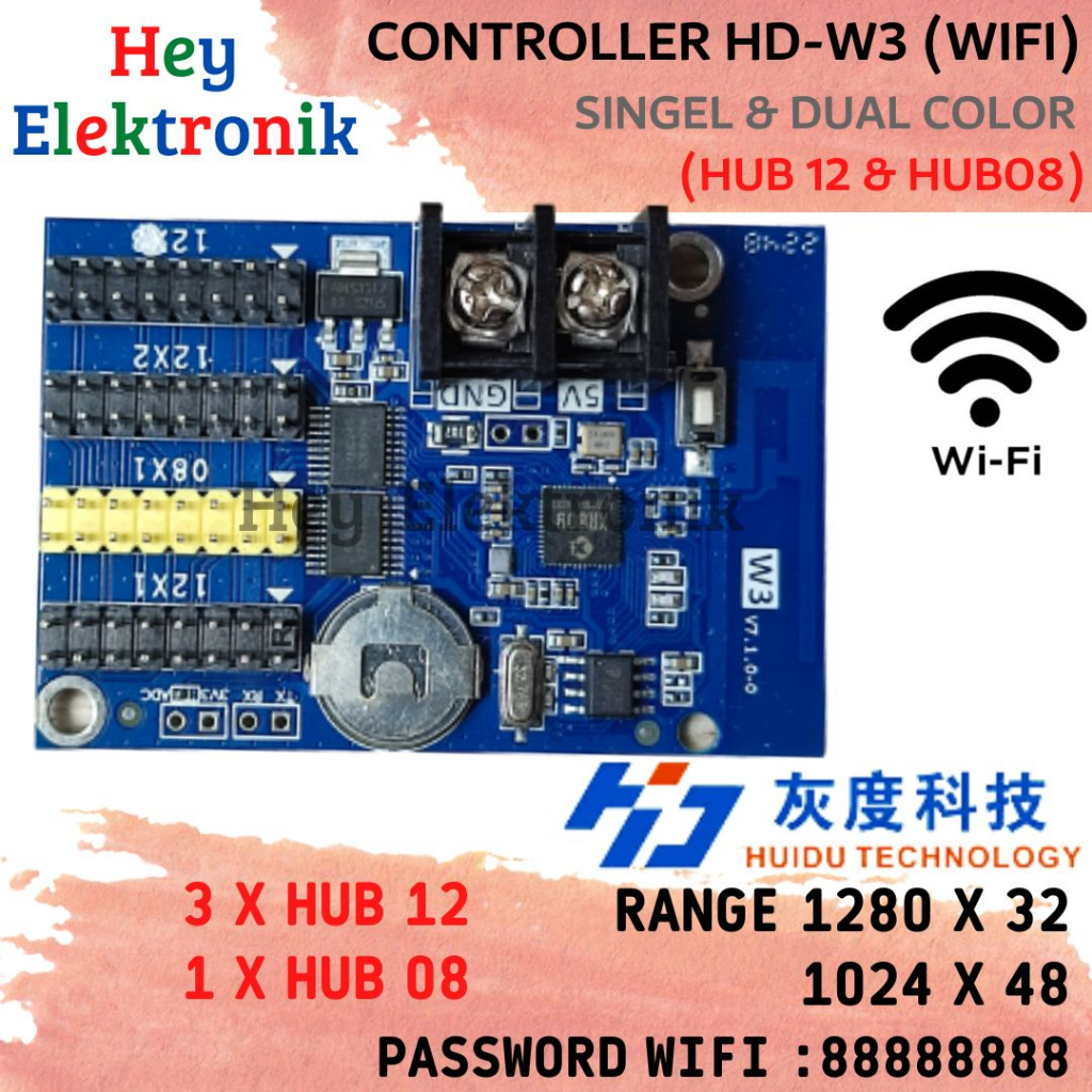 Controller Huidu HD-W3 HUB08 Wifi Running Text P10 Not HD-W00 HD-W03 ...