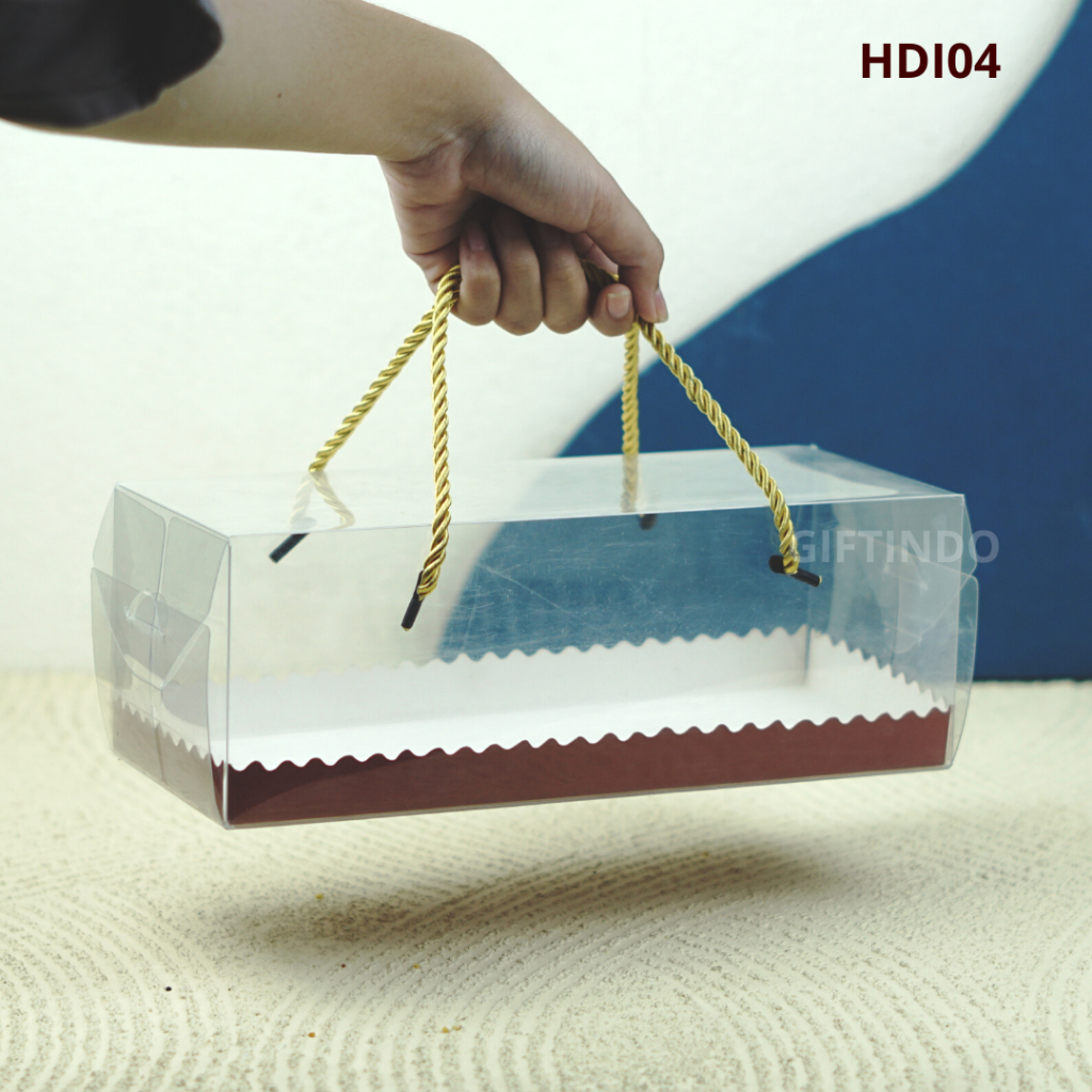 Transparent Mica Box 28x11x10/mica Box/Cake Box/Rope Handle Cake Box