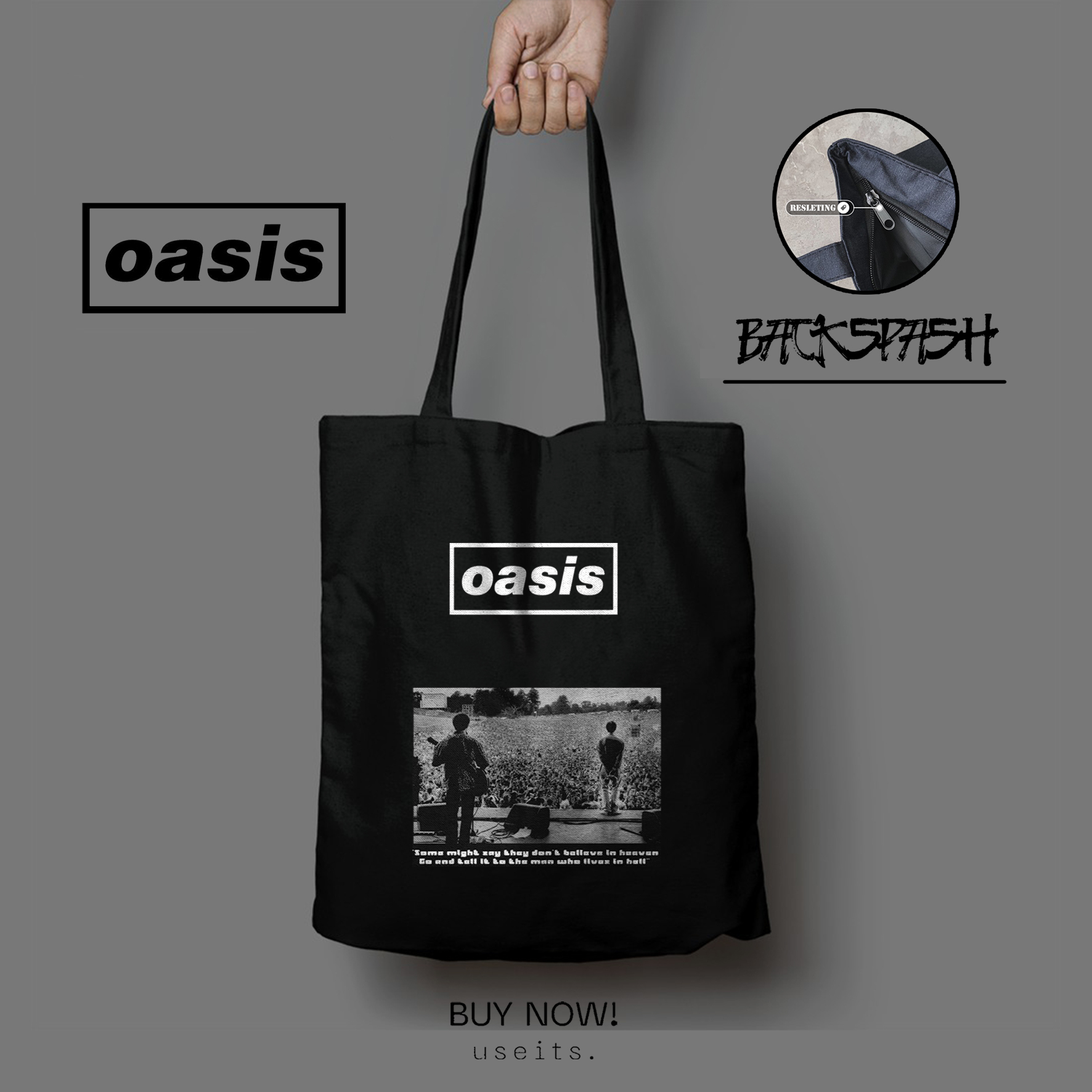 Custom OASIS Band Bag Totebag Men Women - OASIS | Shopee Malaysia