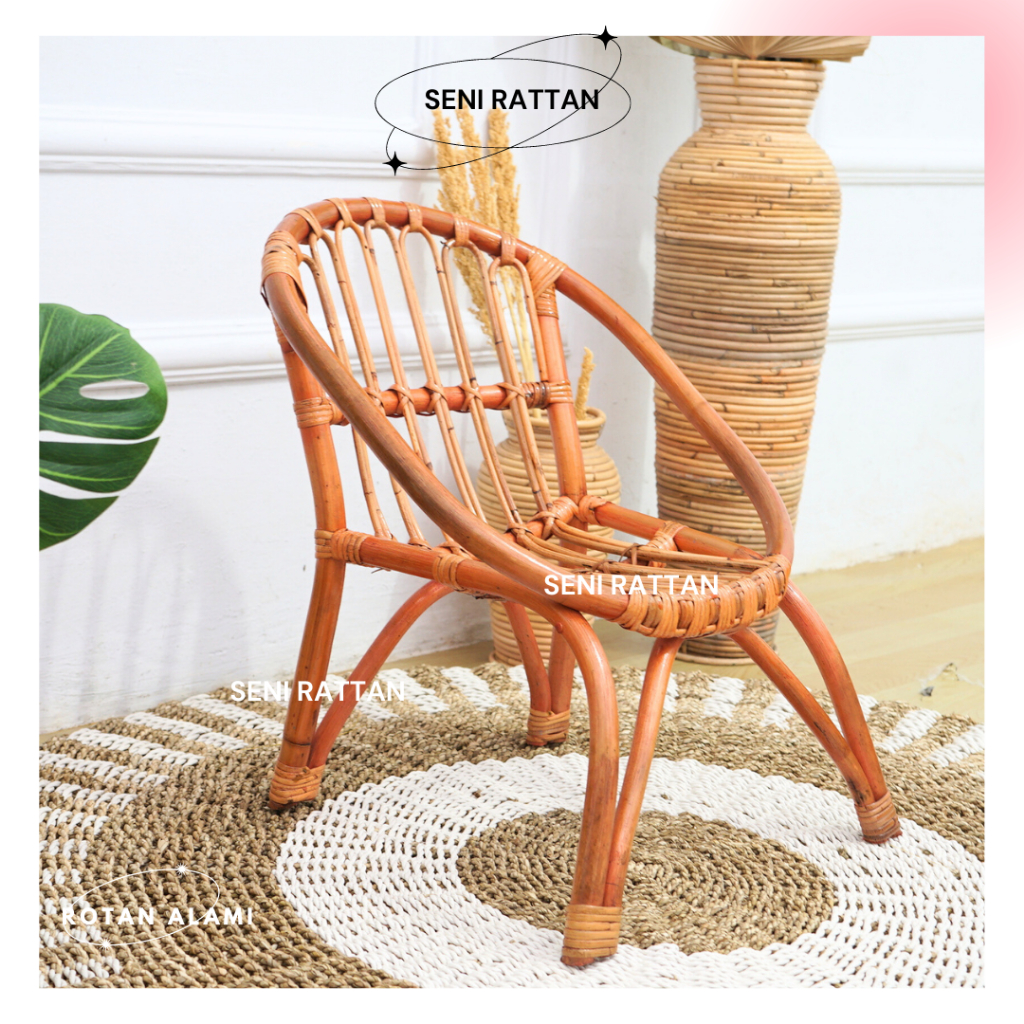 Minimalist TERRACE CHAIR, ORIGINAL RATTAN, CURVED MELAMIN FINISHING ...