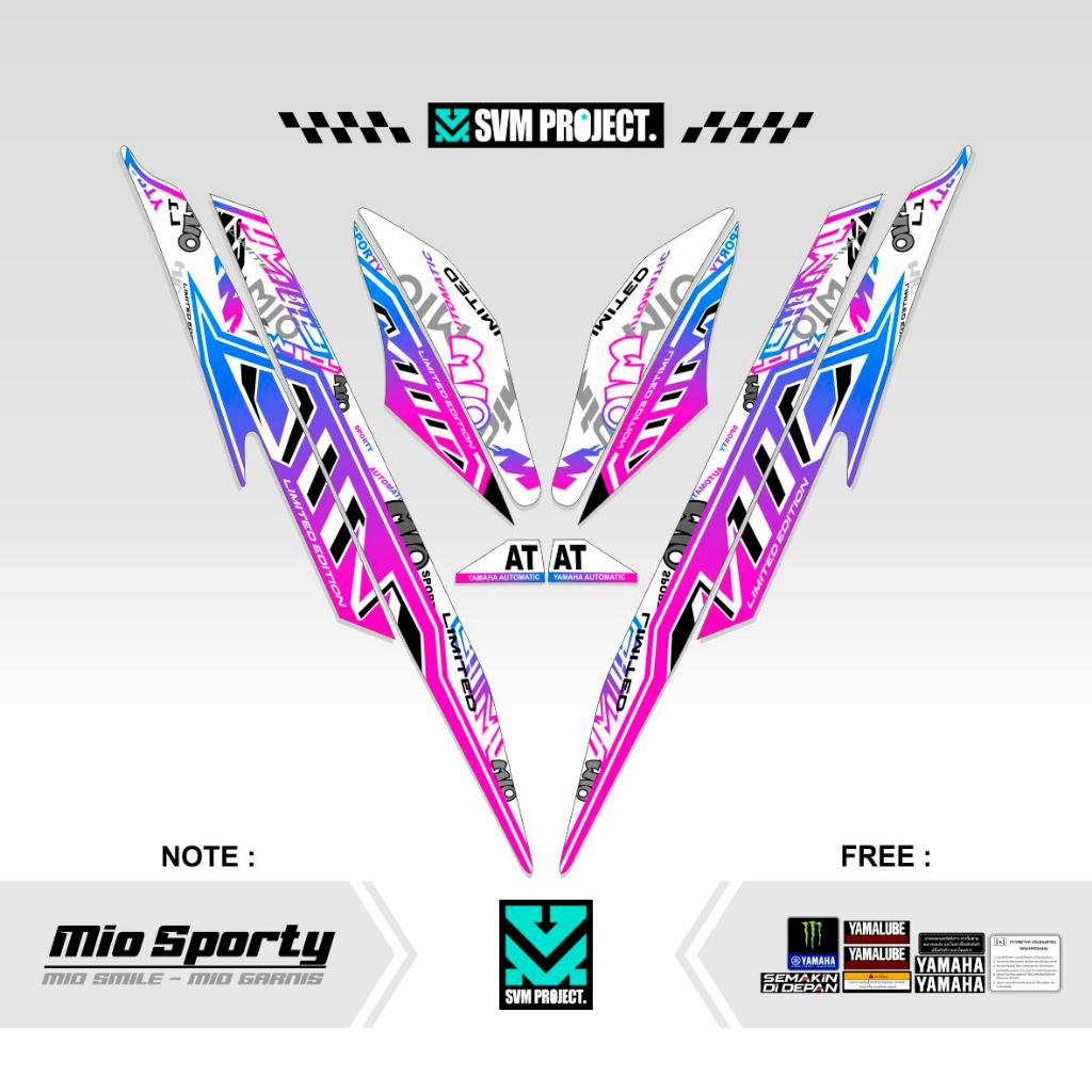 MIO SPORTY STRIPING MOTIF 74 / MIO SMILE STICKER / URBAN STICKER ...