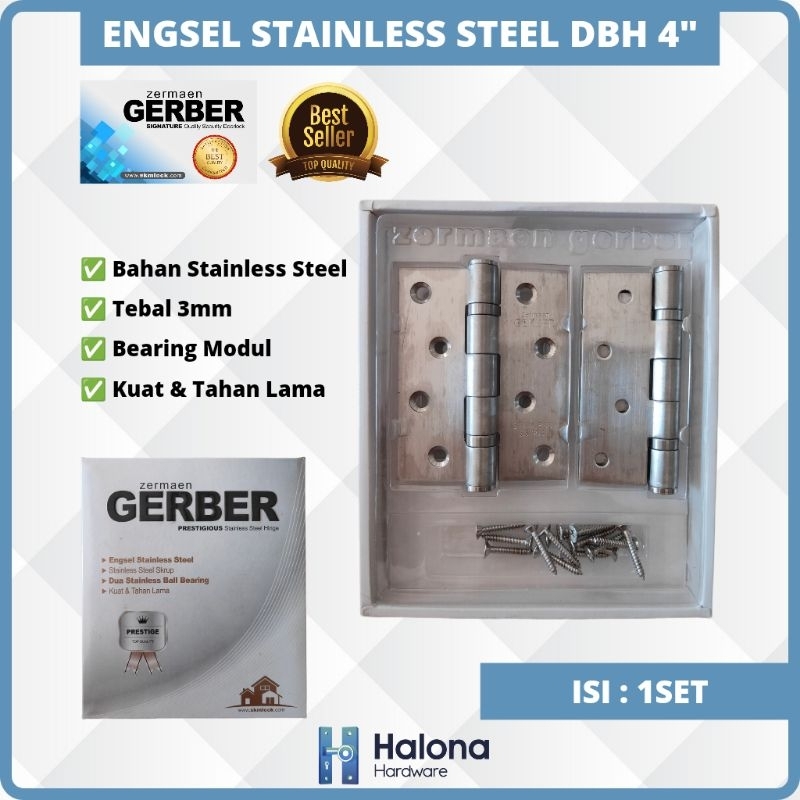 Dbh 4" GERBER STAINLESS STEEL HINGES Door HINGES Home HINGES