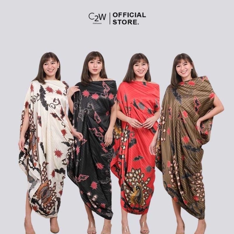 C2w Clothtowear Dress Kaftan Batik Women All Size Satin Brocade Clothes 
