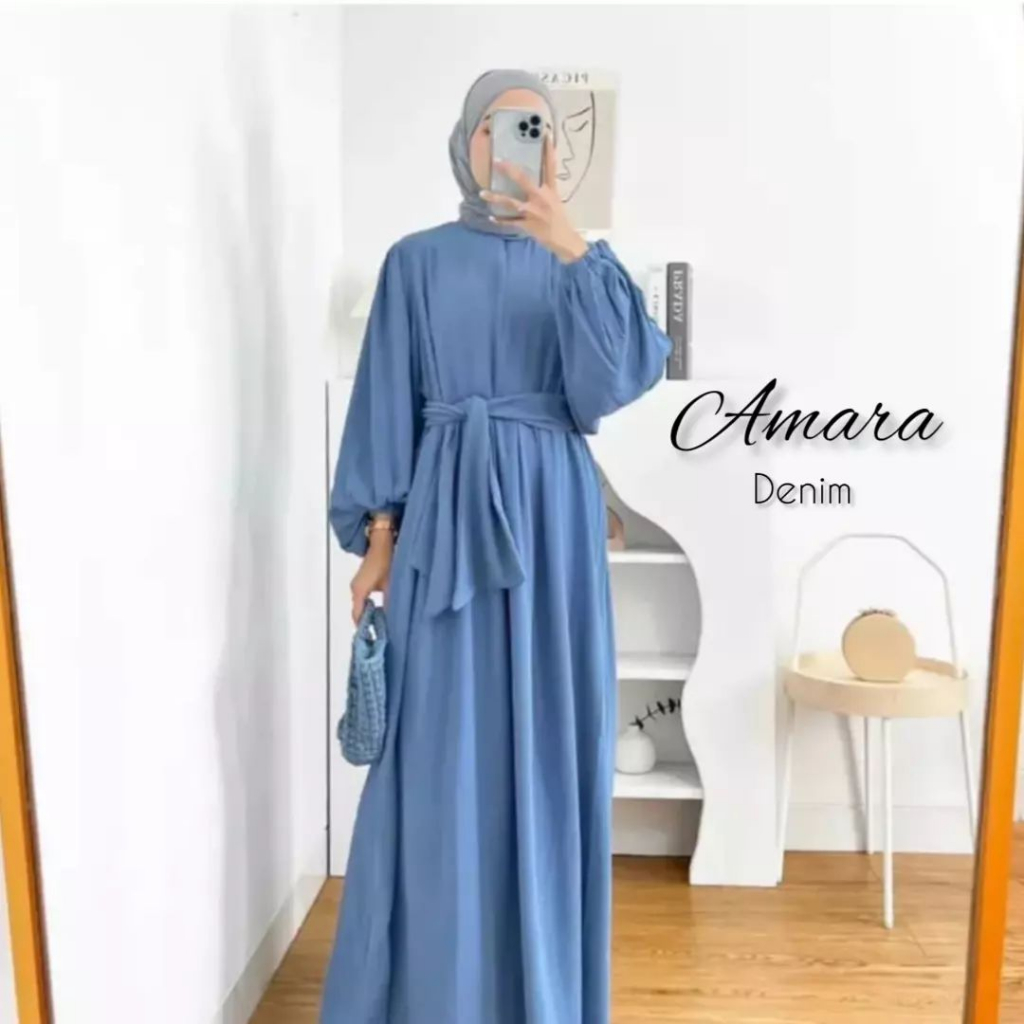 Amara Long Dress Crinkle Airflow Plain Basic Dress Simple | Shopee Malaysia