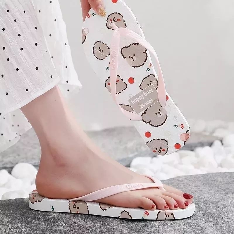 Happy BEAR Women's Sponge Flip Flops | Shopee Malaysia