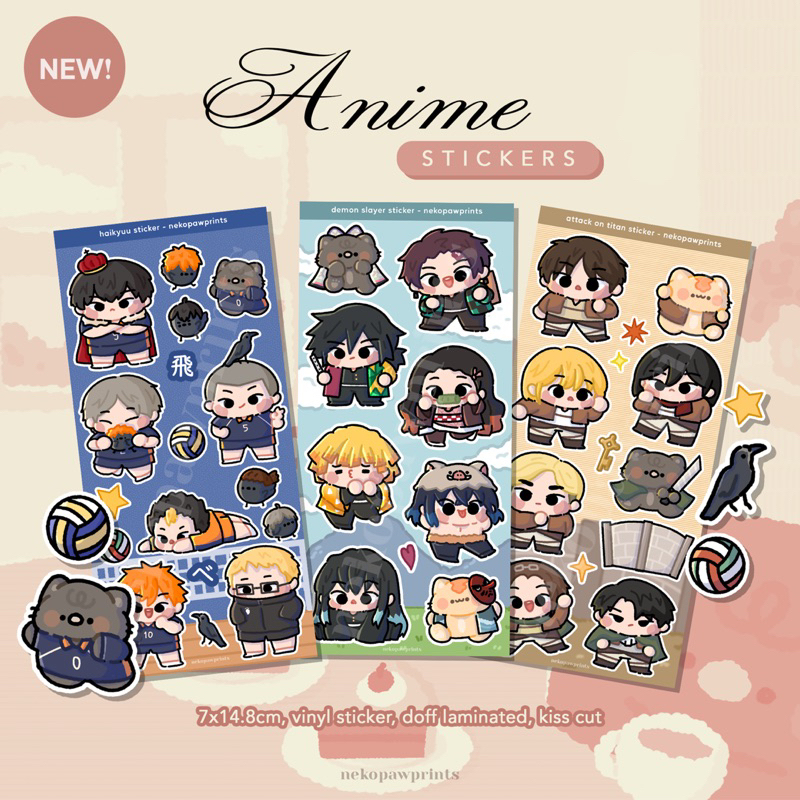 Nekopawprints: anime deco kiss cut stickers - anime haikyuu jjk blue ...