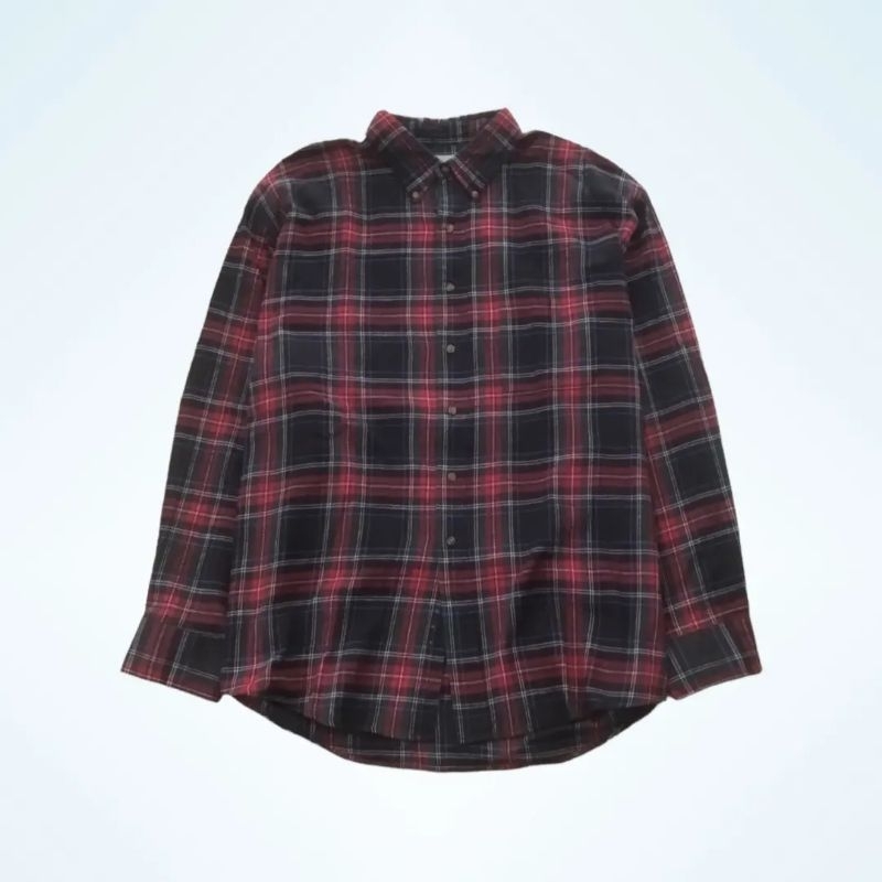 90'S GREATLAND APPAREL Long Sleeve Flannel Check Shirt Men's M Size Vintage unclear gray type Vintage Second Hand