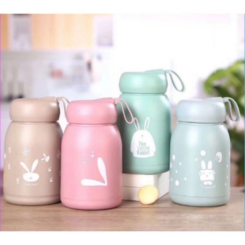 Cute Rabbit Rabbit Mini Glass Drinking Bottle 330ML | Shopee Malaysia