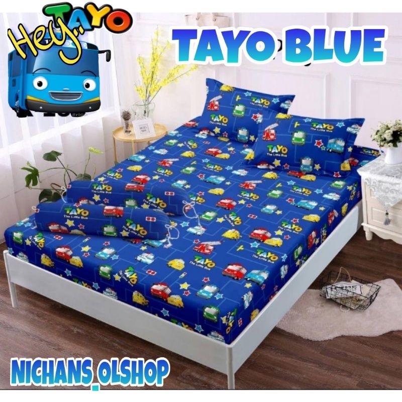 Tayo MOTIF Cartoon Bed Sheet UK 180x200 KING 120X200 SINGLE/Car MOTIF