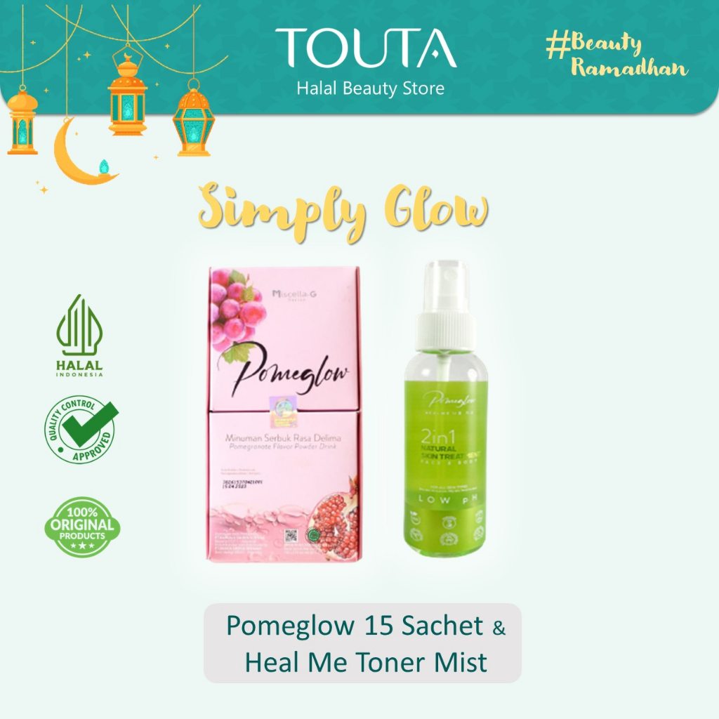 Bundling Simply Glow (Pomeglow 15 Sachets+Heal me Toner) Shopee Malaysia