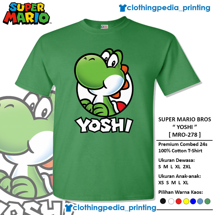 Yoshi Dino The Super Mario Bros Character Yoshi T-Shirt | Shopee Malaysia