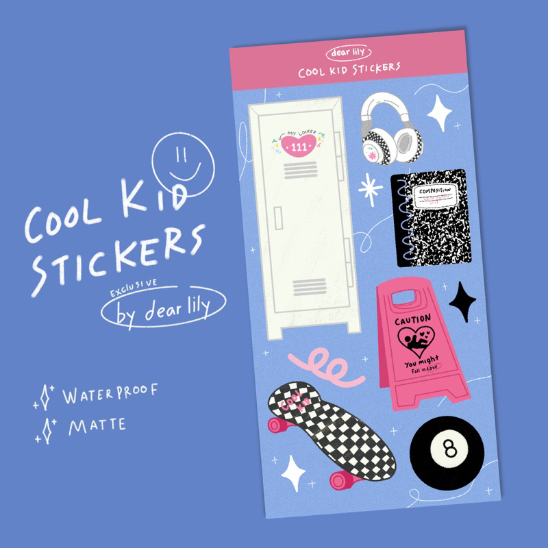 Dear Lily- Cool Kid Sticker Cool Kid Aesthetic Theme Sticker Set/ Art ...