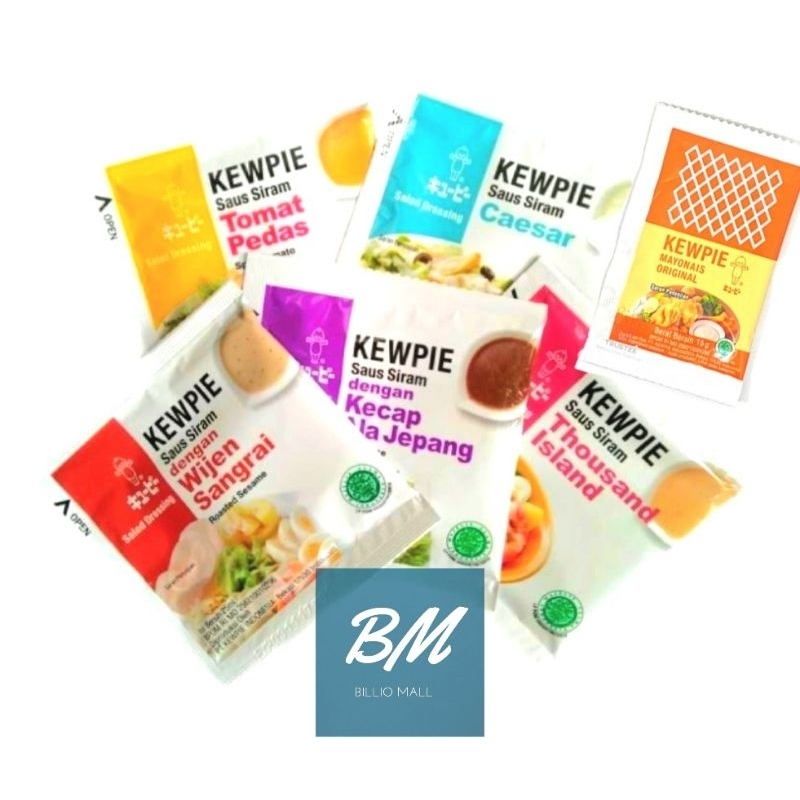 Kewpie Salad Dressing Sachet Roasted Sesame, Thousand Island, Caesar, Spicy Tomato, Mayonnaise