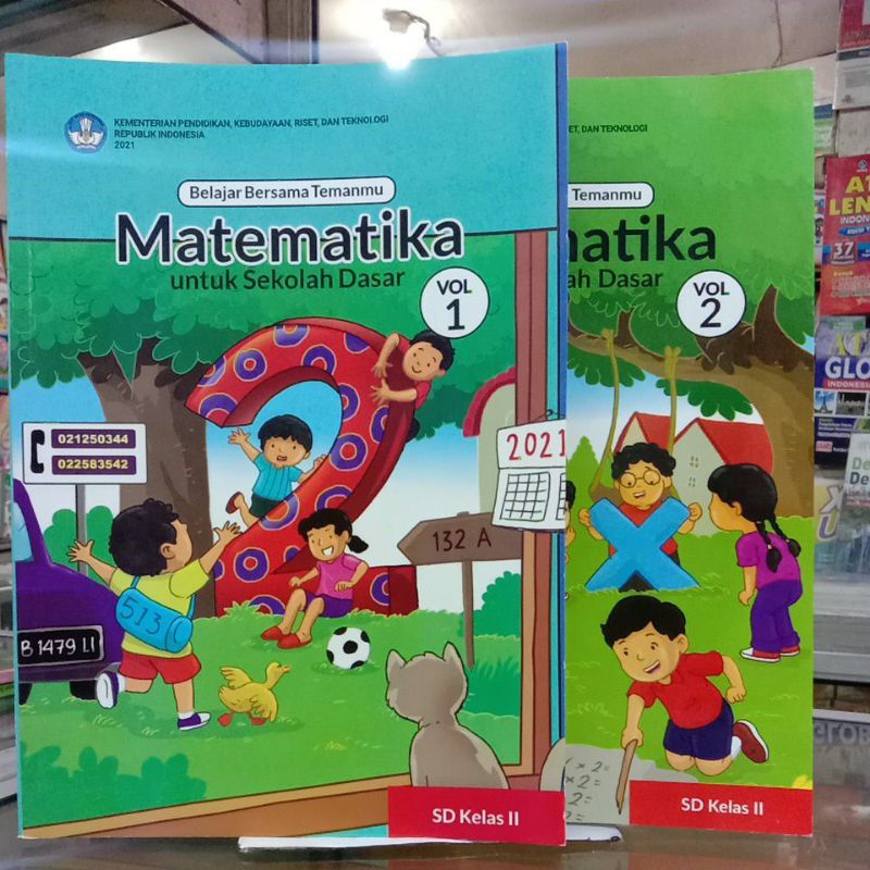Mathematics Books Vol 1 and 2 Class 2 Elementary School Independent ...