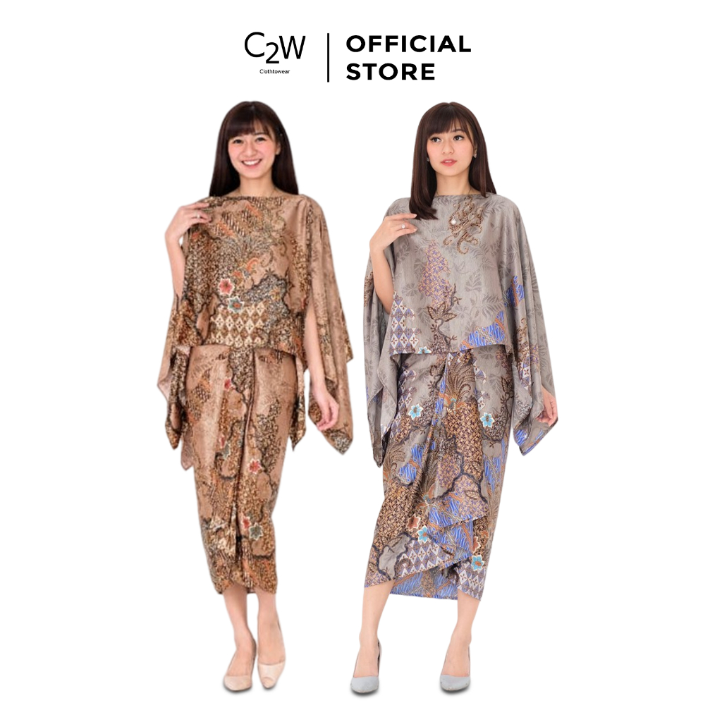 C2w Clothtowear Three In One Batik Women All Size 1 Set Skirt And Top 