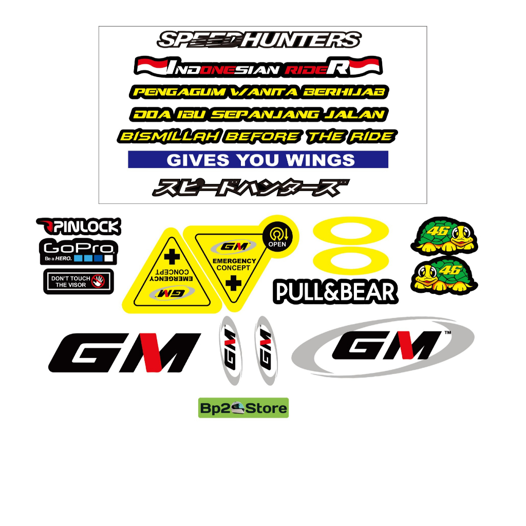 Gm Helmet Sticker Package/GM Helmet Sticker Set | Shopee Malaysia