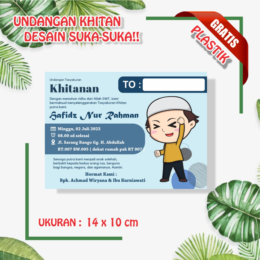 CIRCUMCISION / CIRCUMCISION INVITATION DESIGN YOU LIKE!! + FREE PLASTIC ...