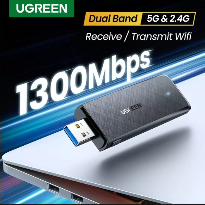 UGREEN Dual Band Wifi Network Adapter 2.4Ghz 5GHz 1300Mbps for Laptop ...