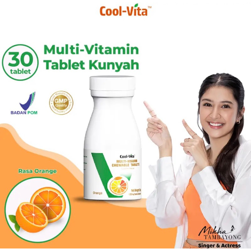 Coolvita MULTIVITAMIN CHEWABLE ORANGE FLAVOR Contains 30 Tablets ...