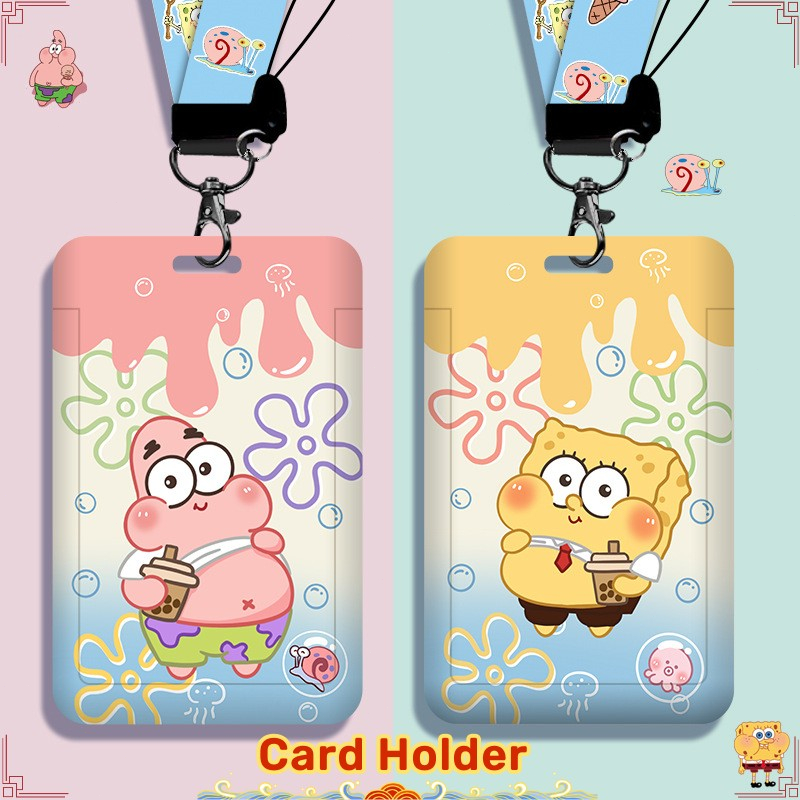 Spongebob Patrick Star ID card holder transport lanyard strap cartoon