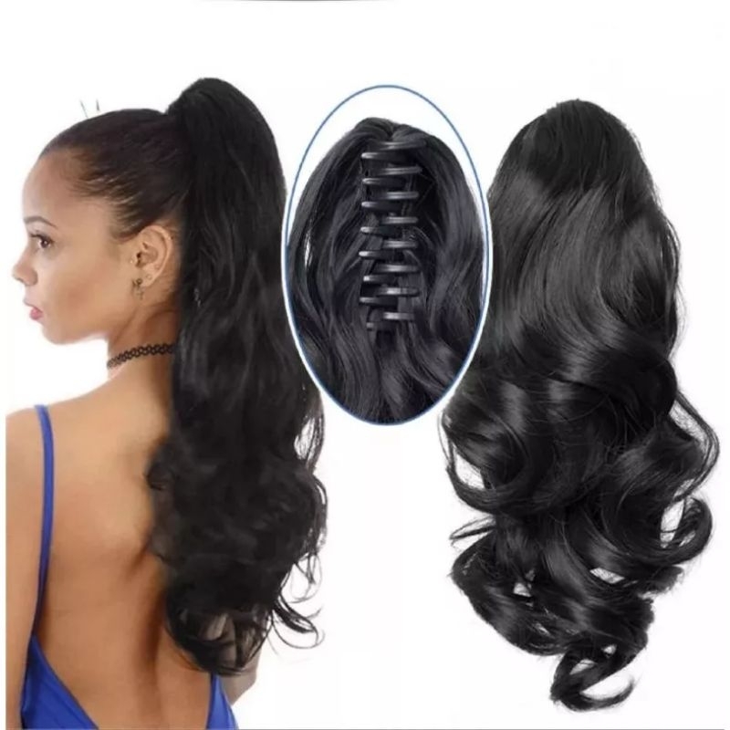 Premium Long Thick Long Wig Hair Clips PONYTAIL Wavy CURLY CURLY Hair Clips  Korean Hair Extensions | Shopee Malaysia