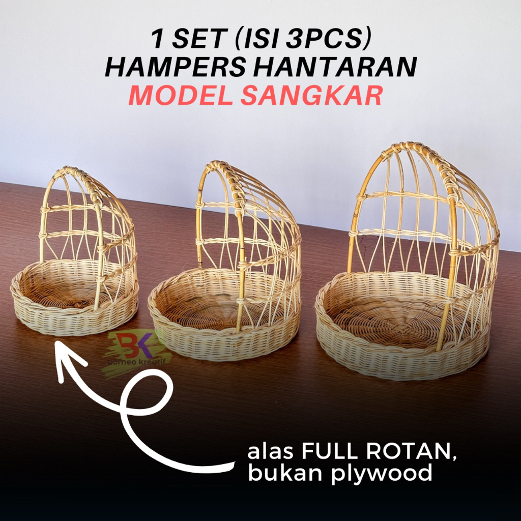 1 Set Of Delivery Rattan Hampers/Delivery Rattan Parcels/Rattan Cage Baskets Shopee Malaysia